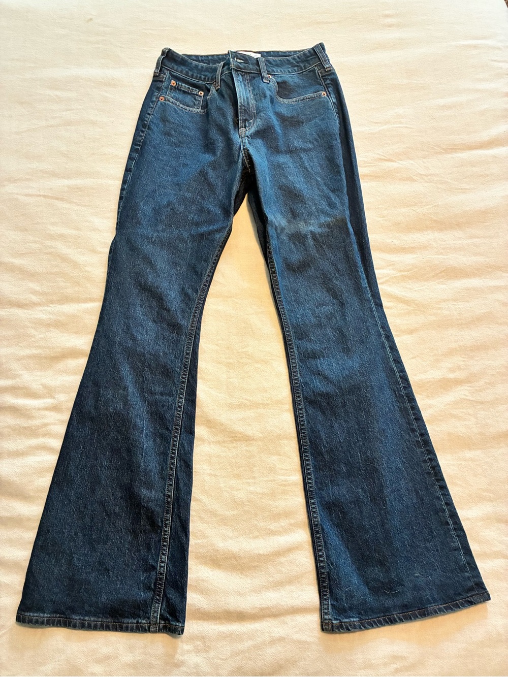 Abercrombie & Fitch Women's Dark Blue Flare Jeans